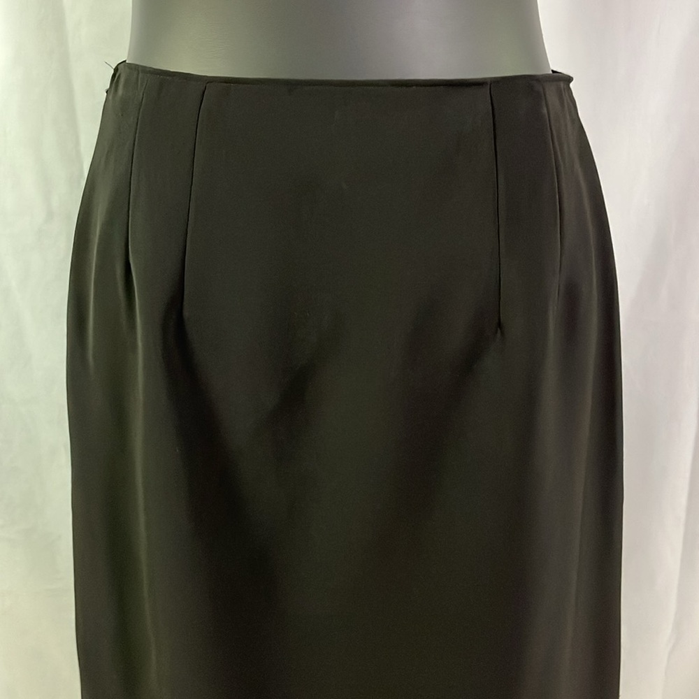 Talbots Black Gold Side Button A-Line Midi Skirt - Picture 9 of 15